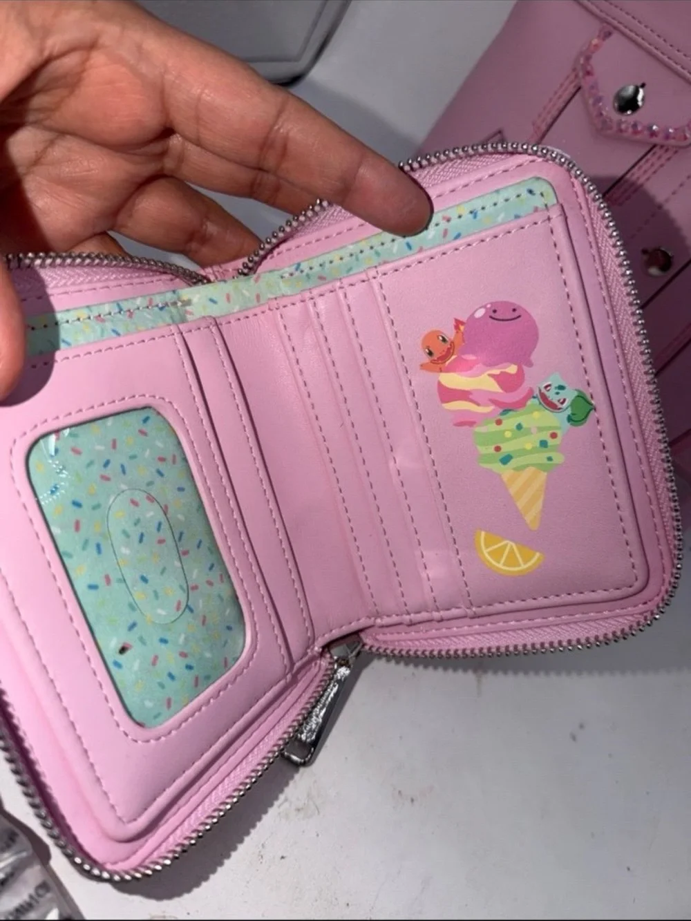Loungefly Pokemon Ice cream Denim jacket mini backpack set (Bedazzled)